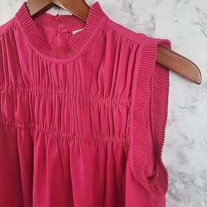 New Max Studio Cerise Pink Sleeveless Blouse Size‎ XS Workwear Business